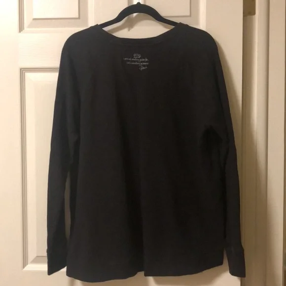 Womens Peace Love World Blessed Heart Sweatshirt sz M black - Picture 4 of 7